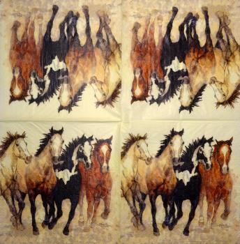 093 Horses - 4-ply - Sniff - Handkerchief